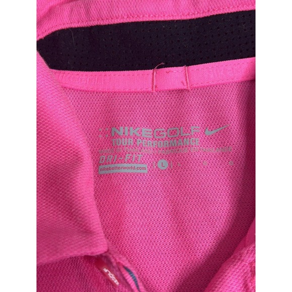 Nike Golf Tour Performance Drifit Polo lot of 2 Shirt Mens Blue & Pink L - Picture 5 of 10